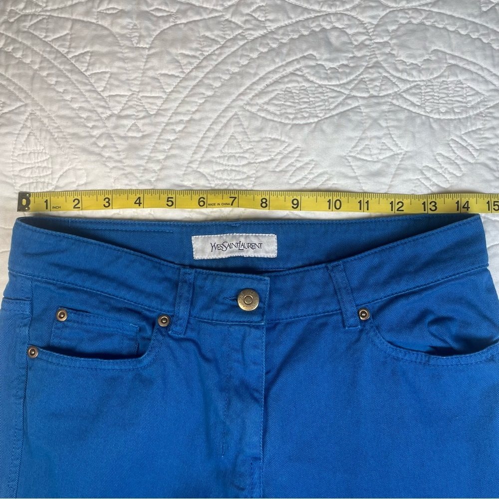 Yves Saint Laurent YSL Blue Straight Leg Jeans Low Rise Stretch Denim EU 36 US 6 - Picture 10 of 14